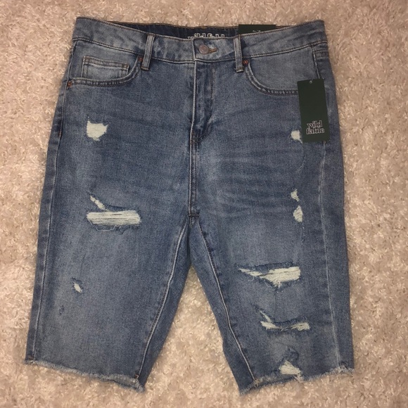 wild fable Pants - High rise denim bike shorts